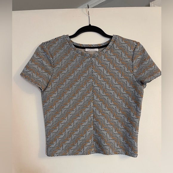 Zara‎ Trafaluc Chevron Pattern Tee Sz M - Picture 1 of 10